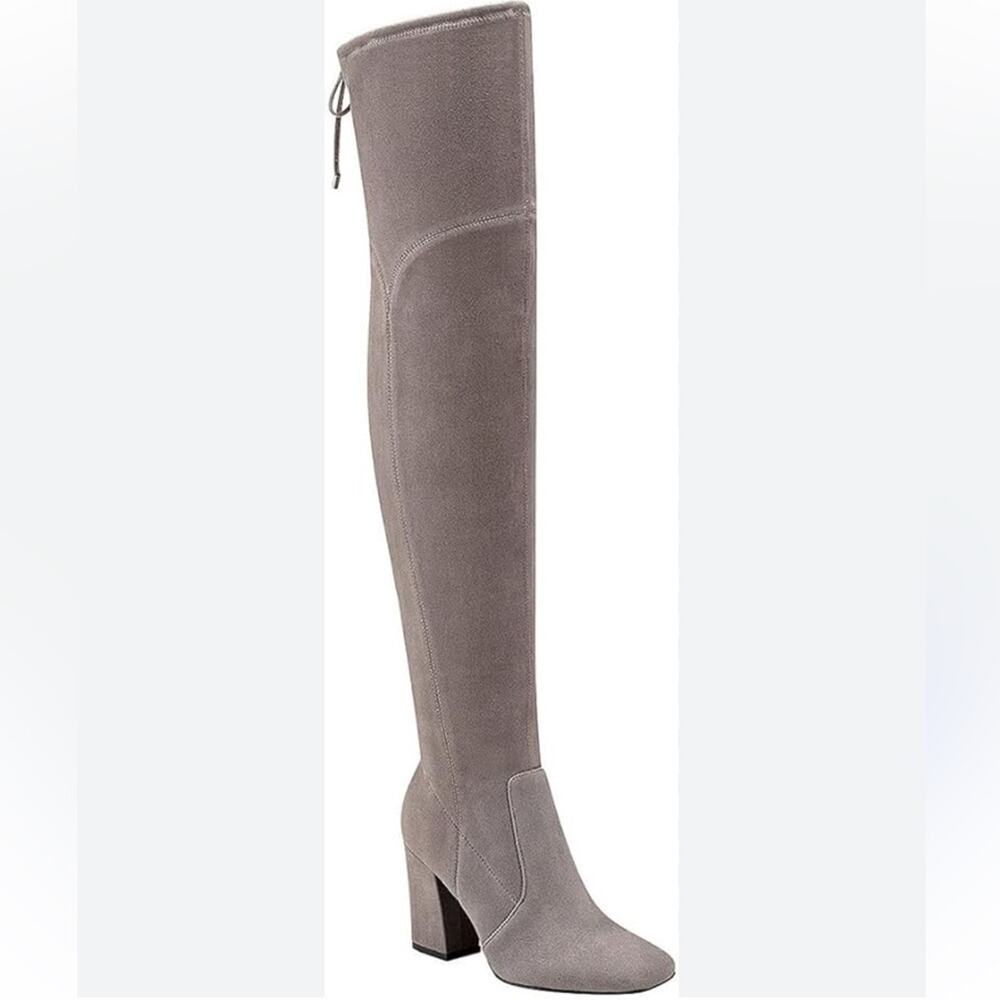 Unisa Quesia Over The Knee Square Toe Block Heel Boots Taupe Women’s Size 9